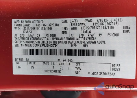 2023 Ford Bronco Wildtrak z USA, uszkodzony, nr VIN 1FMEE5DP2PLB43791